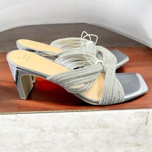 A New Day Tammy Silver Rhinestone Heels 12 Wedding Bridal Prom Formal Evening